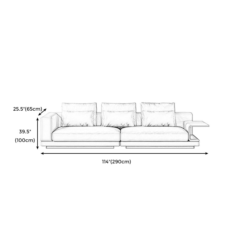 Contemporary Genuine Leather Square Arm Standard Sofa with Bolster Pillows Clearhalo 'furn' 'furn_sofas' 'Furniture' 'furniture_sofas' 'kitchen' 'kitchen_sofas' 'Living Room Furniture' 'Sofa' 'sofas' 4671166