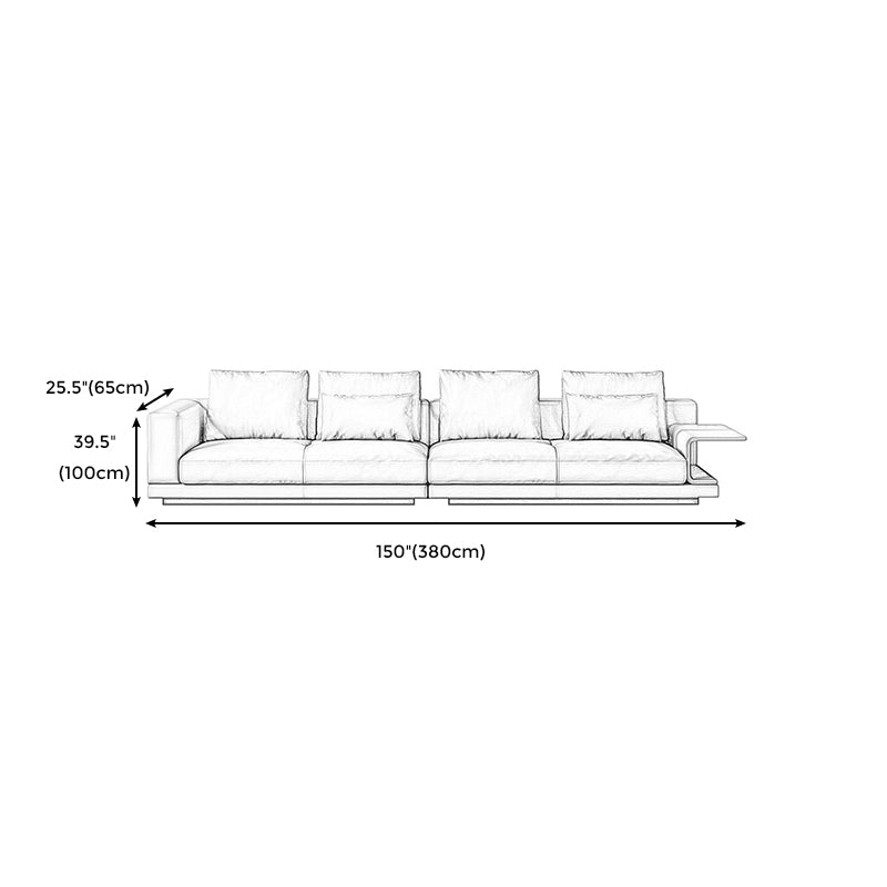 Contemporary Genuine Leather Square Arm Standard Sofa with Bolster Pillows Clearhalo 'furn' 'furn_sofas' 'Furniture' 'furniture_sofas' 'kitchen' 'kitchen_sofas' 'Living Room Furniture' 'Sofa' 'sofas' 4671169