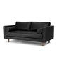 Faux Leather Modern Sofa 37.7"W Square Arm Sofa with 2 Pillows for Living Room Black Clearhalo 'furn' 'furn_sofas' 'Furniture' 'furniture_sofas' 'kitchen' 'kitchen_sofas' 'Living Room Furniture' 'Sofa' 'sofas' 4671174
