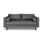 Faux Leather Modern Sofa 37.7"W Square Arm Sofa with 2 Pillows for Living Room Light Gray Clearhalo 'furn' 'furn_sofas' 'Furniture' 'furniture_sofas' 'kitchen' 'kitchen_sofas' 'Living Room Furniture' 'Sofa' 'sofas' 4671176