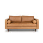 Faux Leather Modern Sofa 37.7"W Square Arm Sofa with 2 Pillows for Living Room Light Brown Clearhalo 'furn' 'furn_sofas' 'Furniture' 'furniture_sofas' 'kitchen' 'kitchen_sofas' 'Living Room Furniture' 'Sofa' 'sofas' 4671180