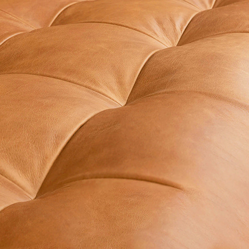 Faux Leather Modern Sofa 37.7"W Square Arm Sofa with 2 Pillows for Living Room Clearhalo 'furn' 'furn_sofas' 'Furniture' 'furniture_sofas' 'kitchen' 'kitchen_sofas' 'Living Room Furniture' 'Sofa' 'sofas' 4671185