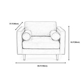 Faux Leather Modern Sofa 37.7"W Square Arm Sofa with 2 Pillows for Living Room Clearhalo 'furn' 'furn_sofas' 'Furniture' 'furniture_sofas' 'kitchen' 'kitchen_sofas' 'Living Room Furniture' 'Sofa' 'sofas' 4671189