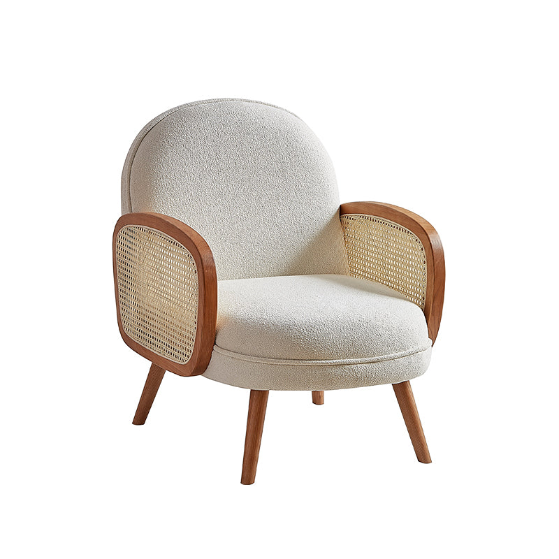 31.49" H Square Arm Solid Color Fleece Wooden Rattan Sofa for Apartment 24"L x 31.5"W x 31.5"H White Clearhalo 'furn' 'furn_sofas' 'Furniture' 'furniture_sofas' 'kitchen' 'kitchen_sofas' 'Living Room Furniture' 'Sofa' 'sofas' 4673065