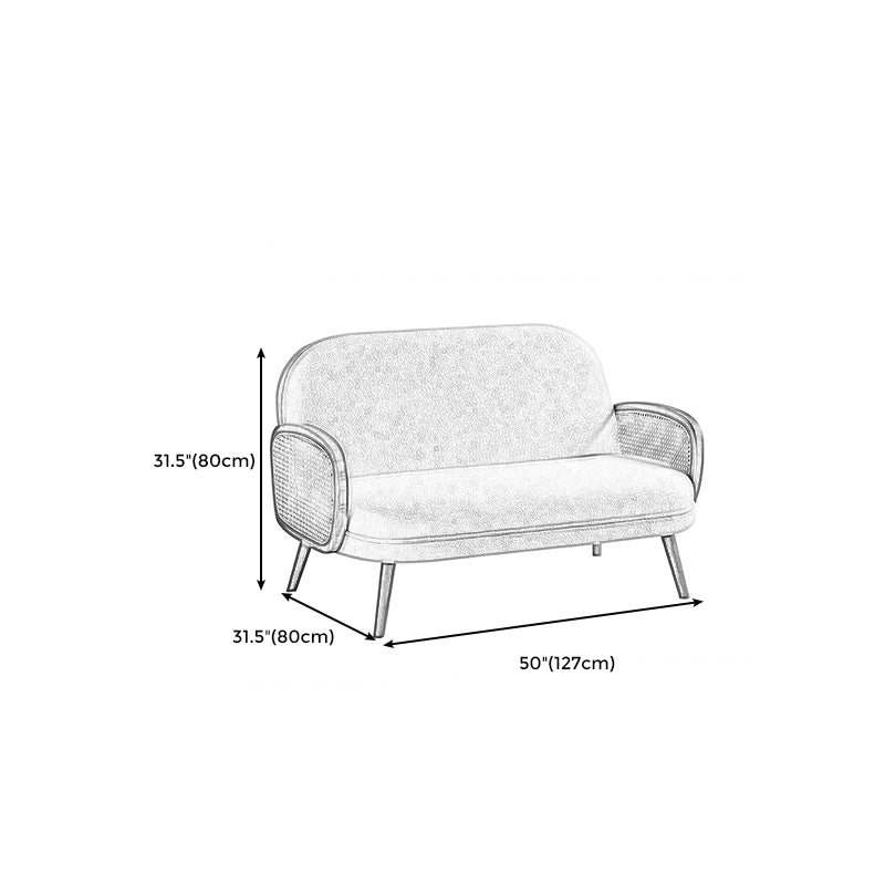 31.49" H Square Arm Solid Color Fleece Wooden Rattan Sofa for Apartment Clearhalo 'furn' 'furn_sofas' 'Furniture' 'furniture_sofas' 'kitchen' 'kitchen_sofas' 'Living Room Furniture' 'Sofa' 'sofas' 4673087