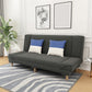 Modern Armless Settee with Cotton Blend 27.55" W Convertible Sleeper Sofa for Living Room Black Clearhalo 'furn' 'furn_sofas' 'Furniture' 'furniture_sofas' 'kitchen' 'kitchen_sofas' 'Living Room Furniture' 'Sofa' 'sofas' 4673092