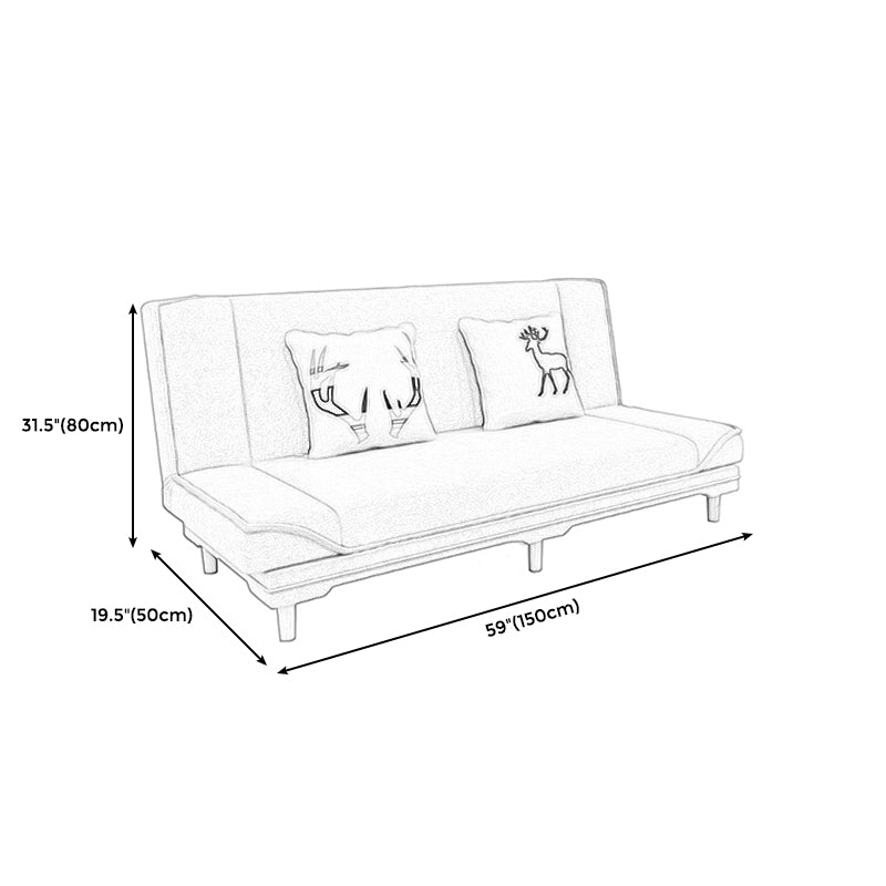Modern Armless Settee with Cotton Blend 27.55" W Convertible Sleeper Sofa for Living Room Clearhalo 'furn' 'furn_sofas' 'Furniture' 'furniture_sofas' 'kitchen' 'kitchen_sofas' 'Living Room Furniture' 'Sofa' 'sofas' 4673104