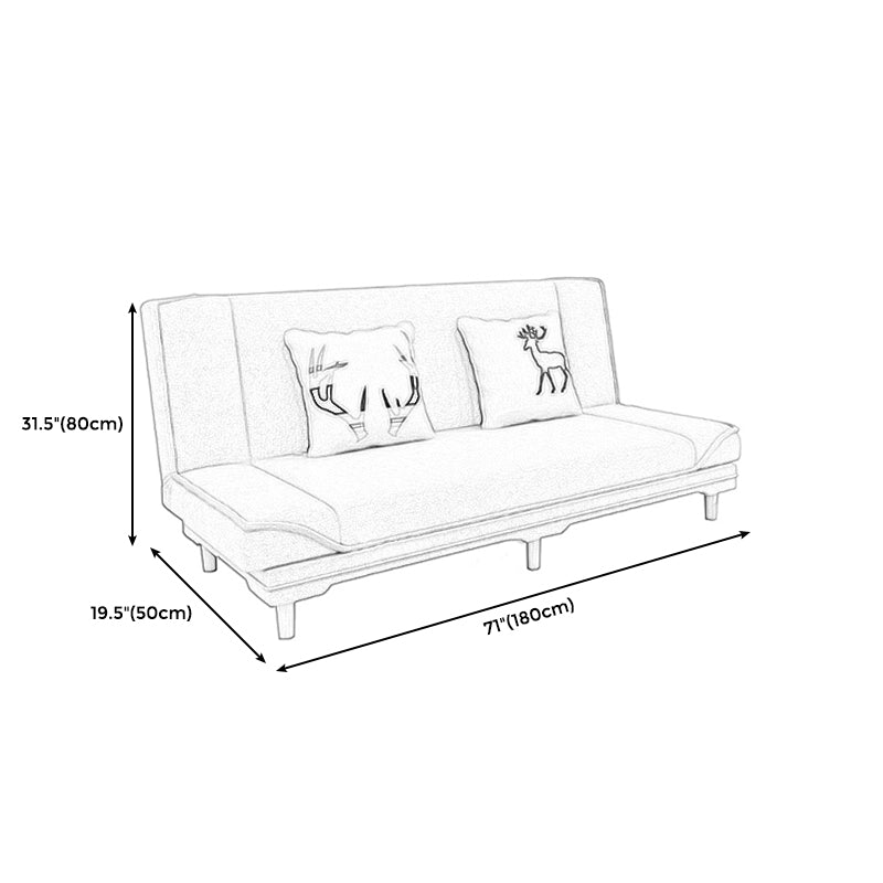 Modern Armless Settee with Cotton Blend 27.55" W Convertible Sleeper Sofa for Living Room Clearhalo 'furn' 'furn_sofas' 'Furniture' 'furniture_sofas' 'kitchen' 'kitchen_sofas' 'Living Room Furniture' 'Sofa' 'sofas' 4673105