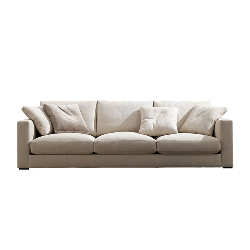 Modern Style Square Armrest with High Rebound Sponge Seat Filling Beige Sofa Clearhalo 'furn' 'furn_sofas' 'Furniture' 'furniture_sofas' 'kitchen' 'kitchen_sofas' 'Living Room Furniture' 'Sofa' 'sofas' 4673113
