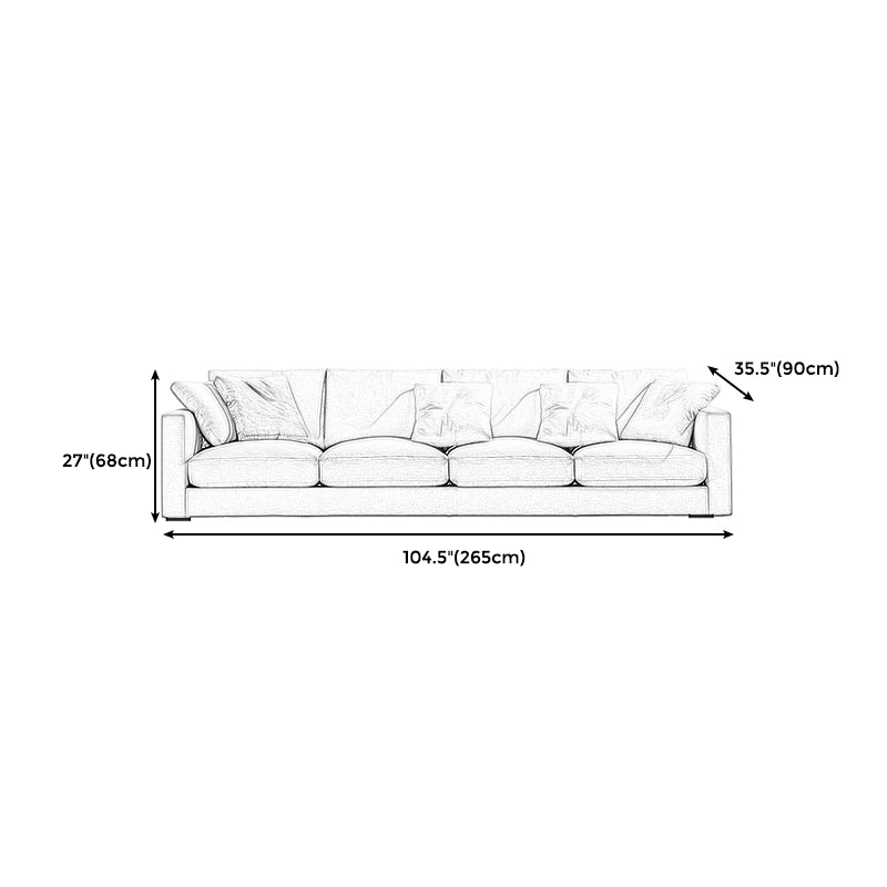 Modern Style Square Armrest with High Rebound Sponge Seat Filling Beige Sofa Clearhalo 'furn' 'furn_sofas' 'Furniture' 'furniture_sofas' 'kitchen' 'kitchen_sofas' 'Living Room Furniture' 'Sofa' 'sofas' 4673121
