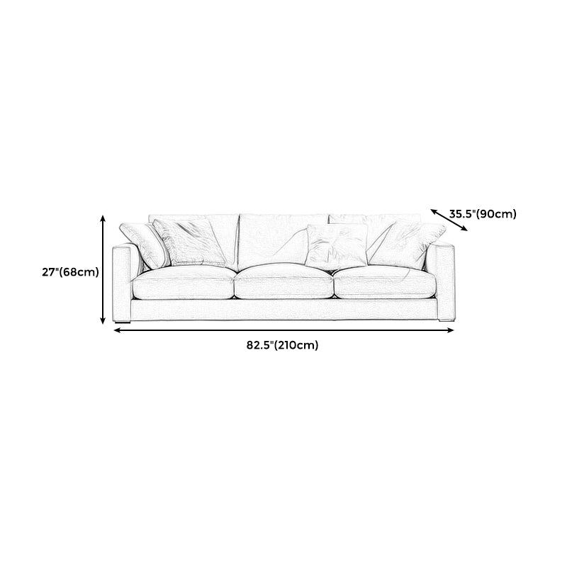 Modern Style Square Armrest with High Rebound Sponge Seat Filling Beige Sofa Clearhalo 'furn' 'furn_sofas' 'Furniture' 'furniture_sofas' 'kitchen' 'kitchen_sofas' 'Living Room Furniture' 'Sofa' 'sofas' 4673122