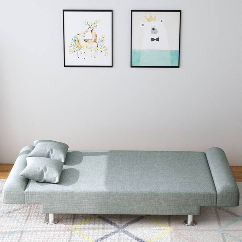 Modern Cotton Blend Sofa 23"W Back Armless Sofa for Living Room 59"L x 23"W x 29.5"H Light Green Clearhalo 'furn' 'furn_sofas' 'Furniture' 'furniture_sofas' 'kitchen' 'kitchen_sofas' 'Living Room Furniture' 'Sofa' 'sofas' 4673127