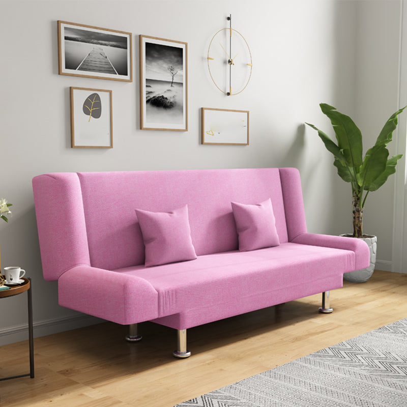 Cotton Blend Modern Sofa 23"W Back Sofa Armless Sofa for Living Room 59"L x 23"W x 29.5"H Pink Clearhalo 'furn' 'furn_sofas' 'Furniture' 'furniture_sofas' 'kitchen' 'kitchen_sofas' 'Living Room Furniture' 'Sofa' 'sofas' 4673202