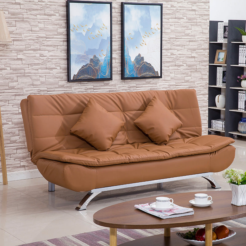 Square Seating Settee Armless Sofa Chaise for Bonus Room Living Room Brown Clearhalo 'furn' 'furn_sofas' 'Furniture' 'furniture_sofas' 'kitchen' 'kitchen_sofas' 'Living Room Furniture' 'Sofa' 'sofas' 4673220