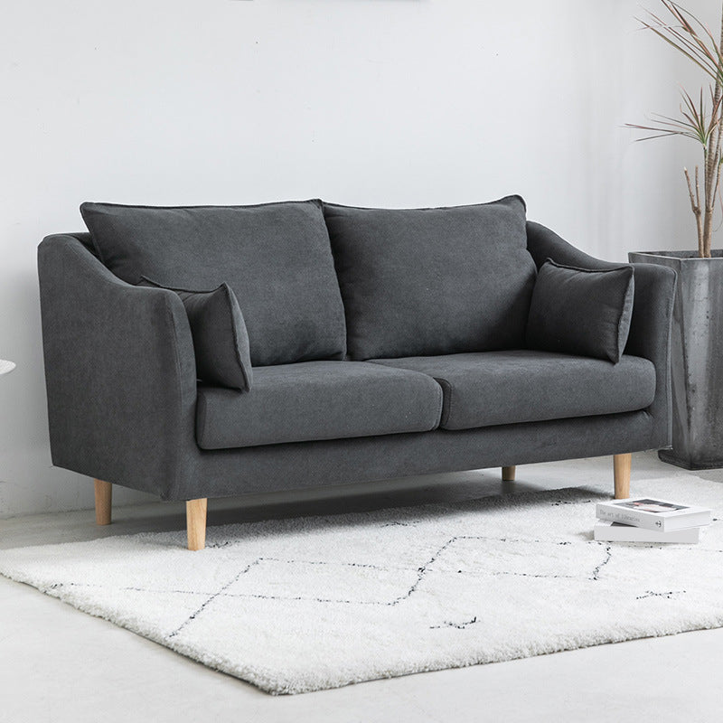 Modern Velvet 2-seat Loveseat with Pillow Top Arm for Apartment 31.5"H Dark Gray Clearhalo 'furn' 'furn_sofas' 'Furniture' 'furniture_sofas' 'kitchen' 'kitchen_sofas' 'Living Room Furniture' 'Sofa' 'sofas' 4673227