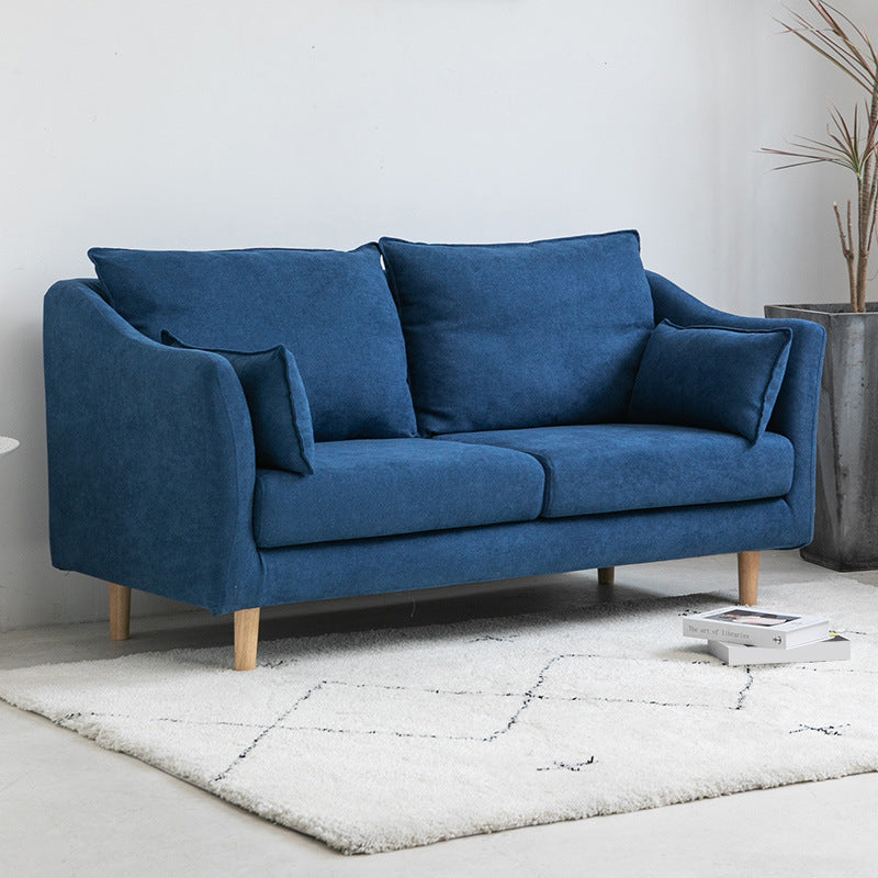 Modern Velvet 2-seat Loveseat with Pillow Top Arm for Apartment 31.5"H Dark Blue Clearhalo 'furn' 'furn_sofas' 'Furniture' 'furniture_sofas' 'kitchen' 'kitchen_sofas' 'Living Room Furniture' 'Sofa' 'sofas' 4673228