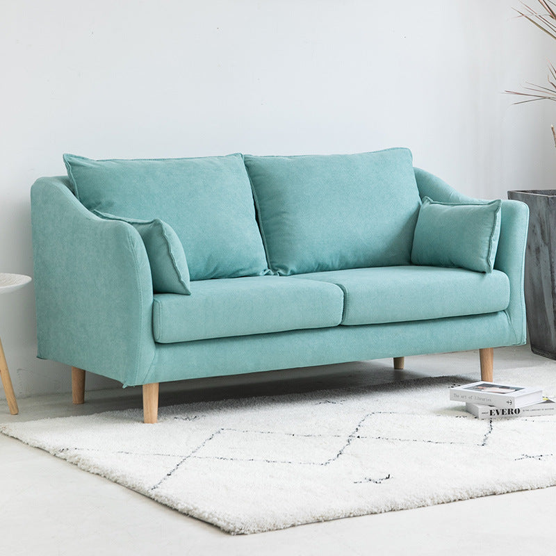Modern Velvet 2-seat Loveseat with Pillow Top Arm for Apartment 31.5"H Mint Green Clearhalo 'furn' 'furn_sofas' 'Furniture' 'furniture_sofas' 'kitchen' 'kitchen_sofas' 'Living Room Furniture' 'Sofa' 'sofas' 4673231
