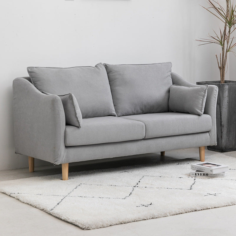Modern Velvet 2-seat Loveseat with Pillow Top Arm for Apartment 31.5"H Light Gray Clearhalo 'furn' 'furn_sofas' 'Furniture' 'furniture_sofas' 'kitchen' 'kitchen_sofas' 'Living Room Furniture' 'Sofa' 'sofas' 4673234