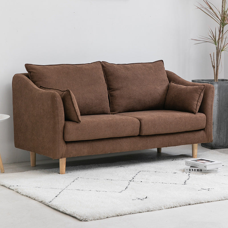 Modern Velvet 2-seat Loveseat with Pillow Top Arm for Apartment 31.5"H Coffee Clearhalo 'furn' 'furn_sofas' 'Furniture' 'furniture_sofas' 'kitchen' 'kitchen_sofas' 'Living Room Furniture' 'Sofa' 'sofas' 4673236