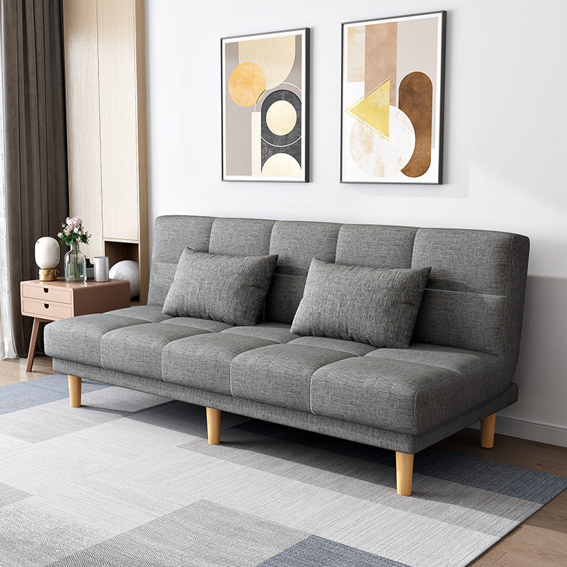 26.77" W Modern Armless Settee Convertible Sleeper Sofa for Living Room Light Gray Clearhalo 'furn' 'furn_sofas' 'Furniture' 'furniture_sofas' 'kitchen' 'kitchen_sofas' 'Living Room Furniture' 'Sofa' 'sofas' 4673245