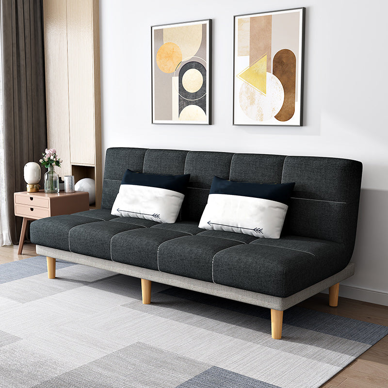 26.77" W Modern Armless Settee Convertible Sleeper Sofa for Living Room Gray-White Clearhalo 'furn' 'furn_sofas' 'Furniture' 'furniture_sofas' 'kitchen' 'kitchen_sofas' 'Living Room Furniture' 'Sofa' 'sofas' 4673254
