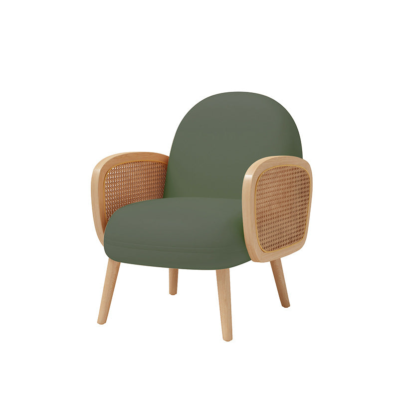 Faux Leather Scandinavian Curved Sofa with Tight Back for Apartment 25"L x 29.5"W x 30"H Green Clearhalo 'furn' 'furn_sofas' 'Furniture' 'furniture_sofas' 'kitchen' 'kitchen_sofas' 'Living Room Furniture' 'Sofa' 'sofas' 4673259