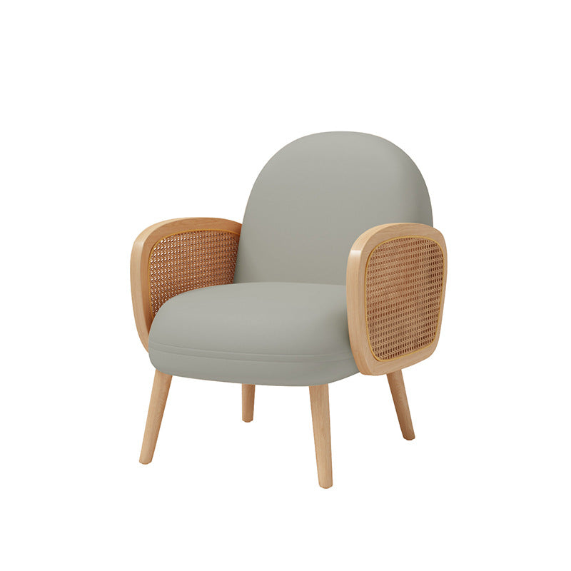 Faux Leather Scandinavian Curved Sofa with Tight Back for Apartment 25"L x 29.5"W x 30"H Grey Clearhalo 'furn' 'furn_sofas' 'Furniture' 'furniture_sofas' 'kitchen' 'kitchen_sofas' 'Living Room Furniture' 'Sofa' 'sofas' 4673261