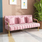 Sofa with 3 Pillows 3 Seater Hair Pin Legs Seating with Metal for Bonus Room Pink 27.5"H x 59"L x 24"W Clearhalo 'Furniture' 'furniture_sofas' 'kitchen' 'kitchen_sofas' 'Living Room Furniture' 'Sofa' 'sofas' 4673293