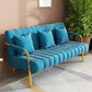 Sofa with 3 Pillows 3 Seater Hair Pin Legs Seating with Metal for Bonus Room Sky Blue Clearhalo 'Furniture' 'furniture_sofas' 'kitchen' 'kitchen_sofas' 'Living Room Furniture' 'Sofa' 'sofas' 4673298