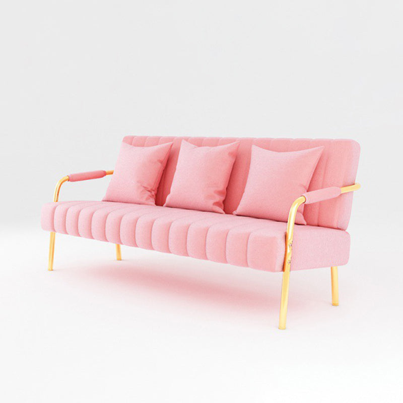 Sofa with 3 Pillows 3 Seater Hair Pin Legs Seating with Metal for Bonus Room Clearhalo 'Furniture' 'furniture_sofas' 'kitchen' 'kitchen_sofas' 'Living Room Furniture' 'Sofa' 'sofas' 4673303