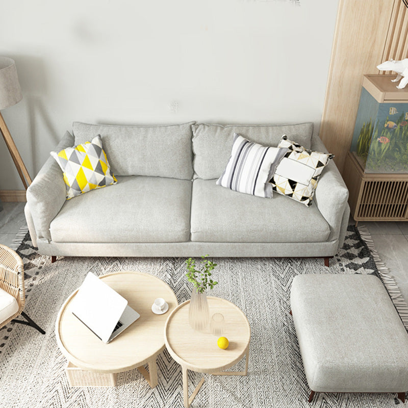 Pillow Top Arm Sofa 29.53" D x 27.56" H 3 -Seat Cushions Wooden Seating Light Gray Clearhalo 'furn' 'furn_sofas' 'Furniture' 'furniture_sofas' 'kitchen' 'kitchen_sofas' 'Living Room Furniture' 'Sofa' 'sofas' 4673317