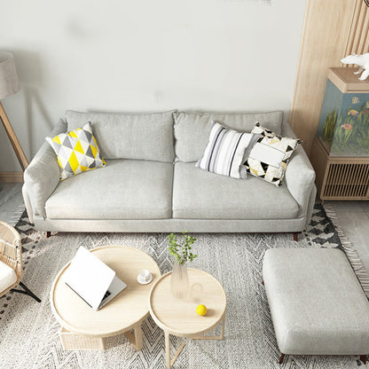 Pillow Top Arm Sofa 29.53" D x 27.56" H 3 -Seat Cushions Wooden Seating Light Gray Clearhalo 'furn' 'furn_sofas' 'Furniture' 'furniture_sofas' 'kitchen' 'kitchen_sofas' 'Living Room Furniture' 'Sofa' 'sofas' 4673317