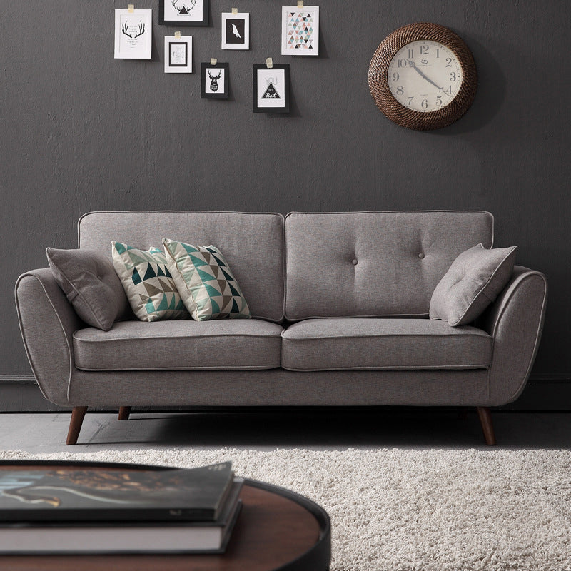 2/3 Seater Modernism Linen Standard Sofa Cushions Flared Arm Sofa Light Gray Clearhalo 'furn' 'furn_sofas' 'Furniture' 'furniture_sofas' 'kitchen' 'kitchen_sofas' 'Living Room Furniture' 'Sofa' 'sofas' 4673330