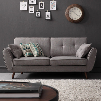 2/3 Seater Modernism Linen Standard Sofa Cushions Flared Arm Sofa Light Gray Clearhalo 'furn' 'furn_sofas' 'Furniture' 'furniture_sofas' 'kitchen' 'kitchen_sofas' 'Living Room Furniture' 'Sofa' 'sofas' 4673330