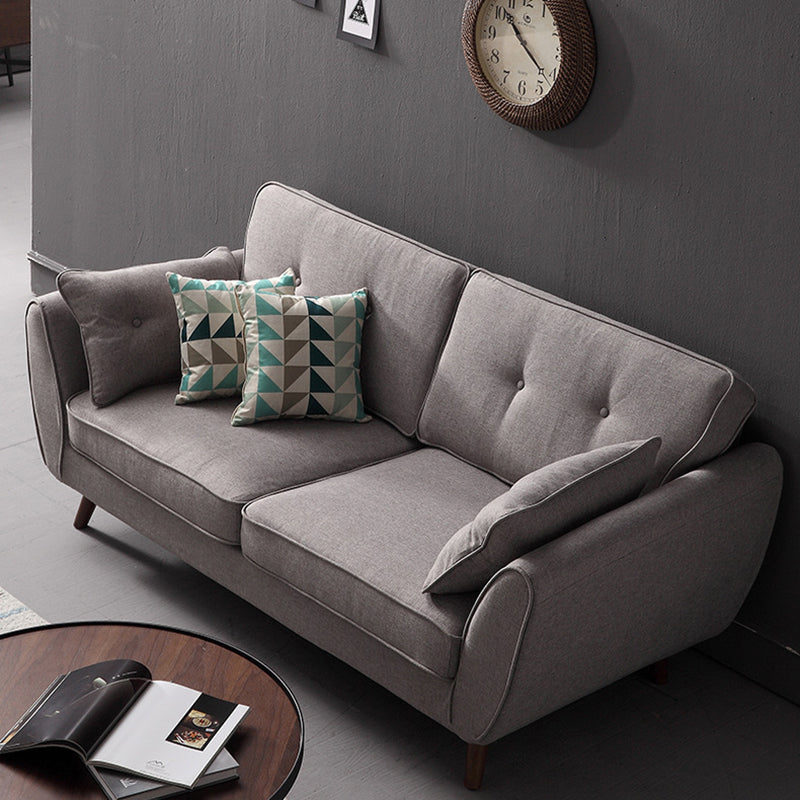 2/3 Seater Modernism Linen Standard Sofa Cushions Flared Arm Sofa Clearhalo 'furn' 'furn_sofas' 'Furniture' 'furniture_sofas' 'kitchen' 'kitchen_sofas' 'Living Room Furniture' 'Sofa' 'sofas' 4673333