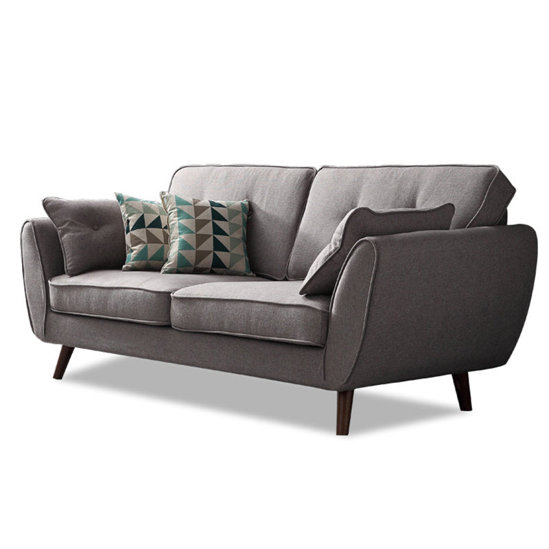 2/3 Seater Modernism Linen Standard Sofa Cushions Flared Arm Sofa Clearhalo 'furn' 'furn_sofas' 'Furniture' 'furniture_sofas' 'kitchen' 'kitchen_sofas' 'Living Room Furniture' 'Sofa' 'sofas' 4673336