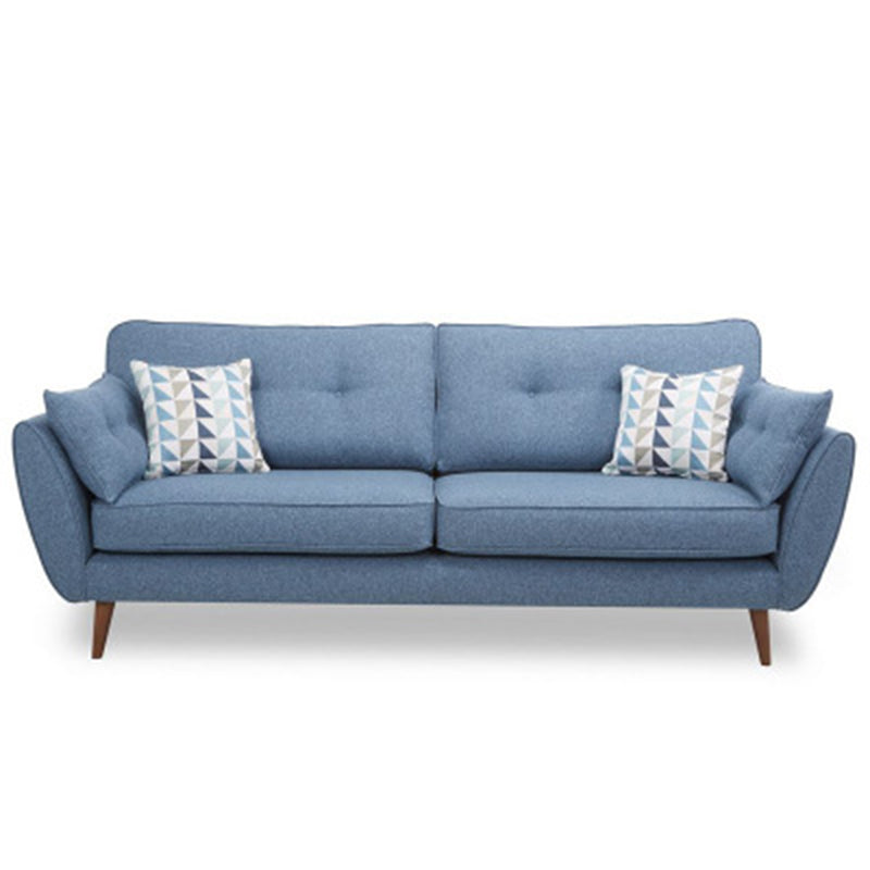 2/3 Seater Modernism Linen Standard Sofa Cushions Flared Arm Sofa Blue Clearhalo 'furn' 'furn_sofas' 'Furniture' 'furniture_sofas' 'kitchen' 'kitchen_sofas' 'Living Room Furniture' 'Sofa' 'sofas' 4673338