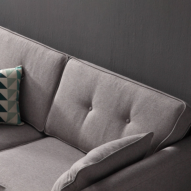 2/3 Seater Modernism Linen Standard Sofa Cushions Flared Arm Sofa Clearhalo 'furn' 'furn_sofas' 'Furniture' 'furniture_sofas' 'kitchen' 'kitchen_sofas' 'Living Room Furniture' 'Sofa' 'sofas' 4673342