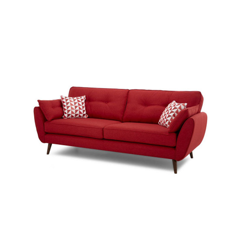 2/3 Seater Modernism Linen Standard Sofa Cushions Flared Arm Sofa Red Clearhalo 'furn' 'furn_sofas' 'Furniture' 'furniture_sofas' 'kitchen' 'kitchen_sofas' 'Living Room Furniture' 'Sofa' 'sofas' 4673344