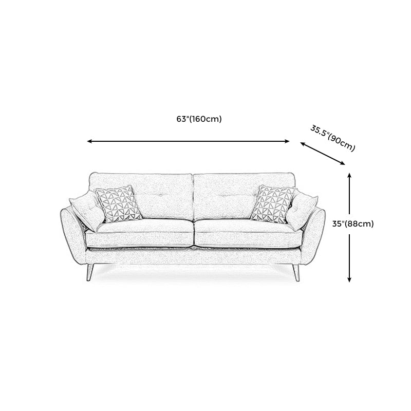2/3 Seater Modernism Linen Standard Sofa Cushions Flared Arm Sofa Clearhalo 'furn' 'furn_sofas' 'Furniture' 'furniture_sofas' 'kitchen' 'kitchen_sofas' 'Living Room Furniture' 'Sofa' 'sofas' 4673345