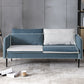 Faux Leather Cushions Sofa 61.02"/66.93" Wide Square Arm Loveseat 67"L x 28"W x 24"H Blue Clearhalo 'furn' 'furn_sofas' 'Furniture' 'furniture_sofas' 'kitchen' 'kitchen_sofas' 'Living Room Furniture' 'Sofa' 'sofas' 4673347