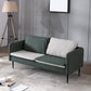 Faux Leather Cushions Sofa 61.02"/66.93" Wide Square Arm Loveseat Green Clearhalo 'furn' 'furn_sofas' 'Furniture' 'furniture_sofas' 'kitchen' 'kitchen_sofas' 'Living Room Furniture' 'Sofa' 'sofas' 4673358