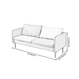 Faux Leather Cushions Sofa 61.02"/66.93" Wide Square Arm Loveseat Clearhalo 'furn' 'furn_sofas' 'Furniture' 'furniture_sofas' 'kitchen' 'kitchen_sofas' 'Living Room Furniture' 'Sofa' 'sofas' 4673359