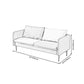 Faux Leather Cushions Sofa 61.02"/66.93" Wide Square Arm Loveseat Clearhalo 'furn' 'furn_sofas' 'Furniture' 'furniture_sofas' 'kitchen' 'kitchen_sofas' 'Living Room Furniture' 'Sofa' 'sofas' 4673360