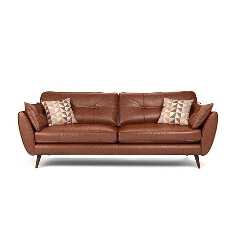 Modern Leather 4 Wood Legs Sofa Tufted Fabric Sofa for Living Room Camel Clearhalo 'furn' 'furn_sofas' 'Furniture' 'furniture_sofas' 'kitchen' 'kitchen_sofas' 'Living Room Furniture' 'Sofa' 'sofas' 4673369