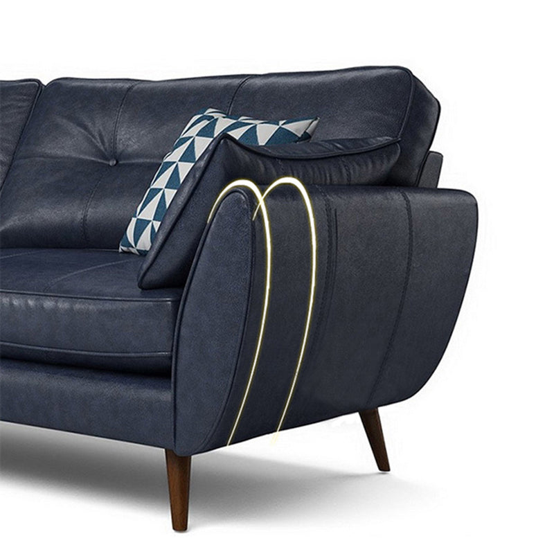 Modern Leather 4 Wood Legs Sofa Tufted Fabric Sofa for Living Room Clearhalo 'furn' 'furn_sofas' 'Furniture' 'furniture_sofas' 'kitchen' 'kitchen_sofas' 'Living Room Furniture' 'Sofa' 'sofas' 4673370