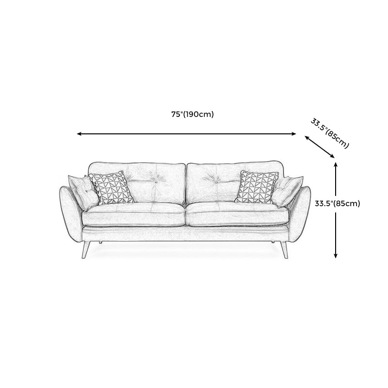 Modern Leather 4 Wood Legs Sofa Tufted Fabric Sofa for Living Room Clearhalo 'furn' 'furn_sofas' 'Furniture' 'furniture_sofas' 'kitchen' 'kitchen_sofas' 'Living Room Furniture' 'Sofa' 'sofas' 4673374