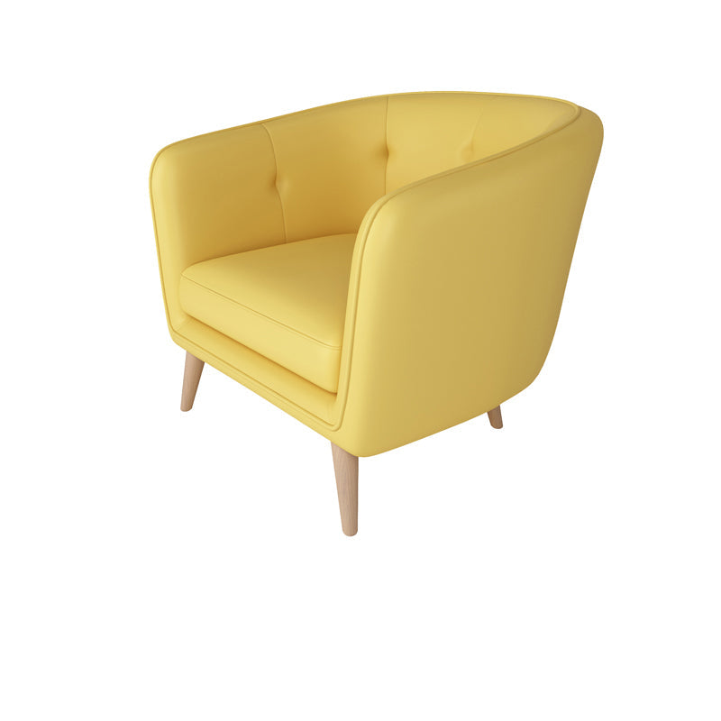28.74"H Faux Leather Solid Color with Slope Arm for Bedroom Apartment 29.5"L x 26"W x 29"H Yellow Clearhalo 'furn' 'furn_sofas' 'Furniture' 'furniture_sofas' 'kitchen' 'kitchen_sofas' 'Living Room Furniture' 'Sofa' 'sofas' 4673377