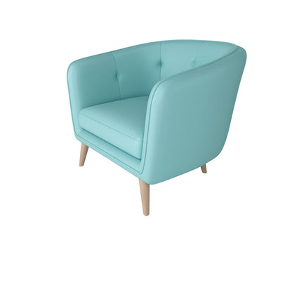 28.74"H Faux Leather Solid Color with Slope Arm for Bedroom Apartment 29.5"L x 26"W x 29"H Lake Blue Clearhalo 'furn' 'furn_sofas' 'Furniture' 'furniture_sofas' 'kitchen' 'kitchen_sofas' 'Living Room Furniture' 'Sofa' 'sofas' 4673378