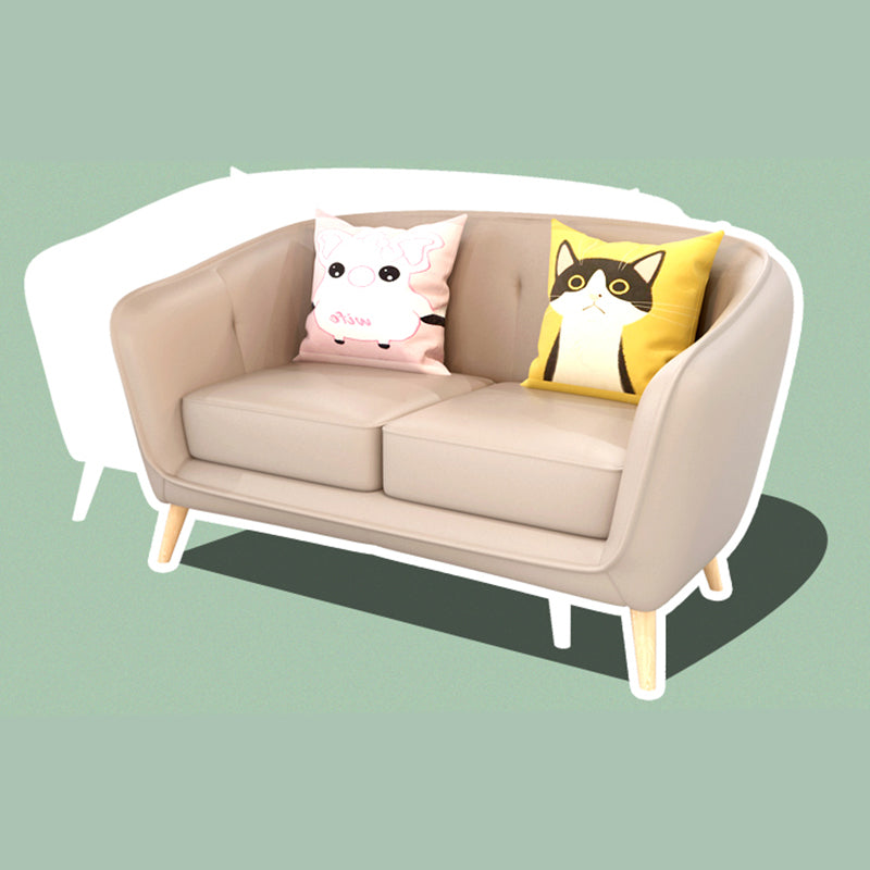 28.74"H Faux Leather Solid Color with Slope Arm for Bedroom Apartment Clearhalo 'furn' 'furn_sofas' 'Furniture' 'furniture_sofas' 'kitchen' 'kitchen_sofas' 'Living Room Furniture' 'Sofa' 'sofas' 4673393